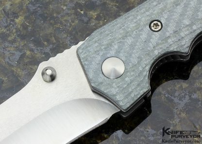 Jim Burke Custom Knife "Villain" Silver Twill G10 Frame Lock - Image 2