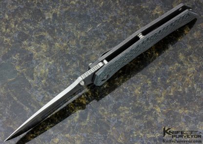Jim Burke Custom Knife "Villain" Silver Twill G10 Frame Lock - Image 5