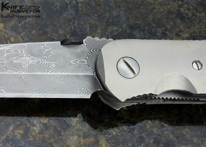 Ernest Emerson Custom Knife Damascus and Abalone CQC-6 Linerlock - Image 2