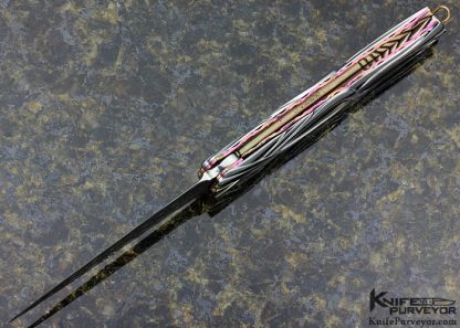 Stephen Olszewski Custom Knives Flowing Ribbons Carved Art Deco Knife Linerlock - Image 6