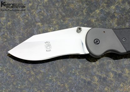 Phil Rose Custom Knife Bead Blasted Titanium BFK Frame Lock - Image 2