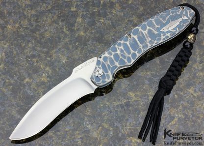 Matt Cucchiarra Custom Knife Rhino Carved Titanium Frame Lock