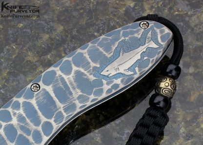 Matt Cucchiarra Custom Knife Rhino Carved Titanium Frame Lock - Image 3