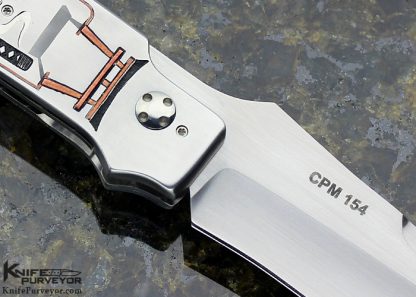 Keith Ouye Custom Knife Engraved by C.J. Cai "Torii" Linerlock - Image 5