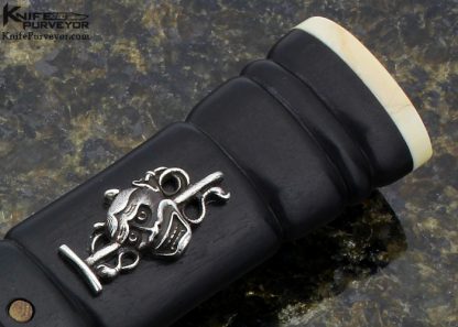 David Goldberg Custom Knife Sole Authorship "Kuroi Ijin" or "Black Devil" Zanto Dagger Ijin" with Sterlin Silver Collar and Devil Mask - Image 3