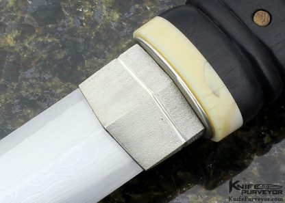David Goldberg Custom Knife Sole Authorship "Kuroi Ijin" or "Black Devil" Zanto Dagger Ijin" with Sterlin Silver Collar and Devil Mask - Image 2