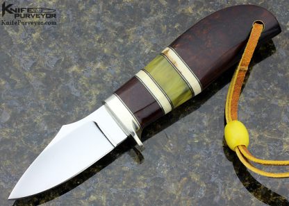 D'Alton Holder Custom Knife With Amber, Desert Ironwood and Oosic D'Angler