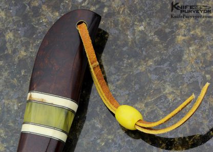 D'Alton Holder Custom Knife With Amber, Desert Ironwood and Oosic D'Angler - Image 2