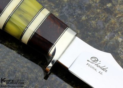 D'Alton Holder Custom Knife With Amber, Desert Ironwood and Oosic D'Angler - Image 4