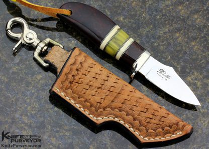D'Alton Holder Custom Knife With Amber, Desert Ironwood and Oosic D'Angler - Image 7