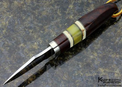 D'Alton Holder Custom Knife With Amber, Desert Ironwood and Oosic D'Angler - Image 5
