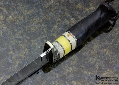 D'Alton Holder Custom Knife Engraved by Pat Holder Natchez Blued Dyed Maple, Oosic, Amber. - Image 6