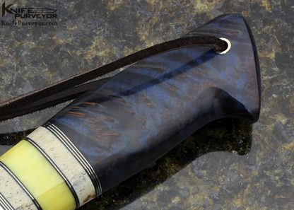 D'Alton Holder Custom Knife Engraved by Pat Holder Natchez Blued Dyed Maple, Oosic, Amber. - Image 3