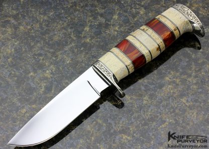 D'Alton Holder Custom Knife Engraved by Bruce Shaw with Oosic, Fossilized Whalebone, Amber "My Knife"