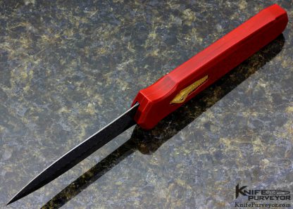 Jeff Harkins Custom Knife Engraved Red Honeycomb Triton OTF Auto - Image 4