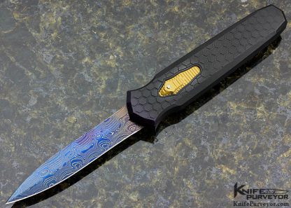 Jeff Harkins Custom Knife Engraved Black Honeycomb "Purple Haze" Triton OTF Auto