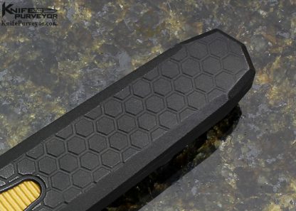 Jeff Harkins Custom Knife Engraved Black Honeycomb "Purple Haze" Triton OTF Auto - Image 3