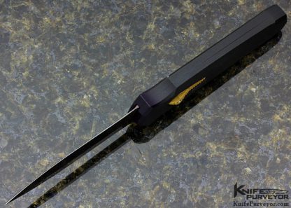 Jeff Harkins Custom Knife Engraved Black Honeycomb "Purple Haze" Triton OTF Auto - Image 5