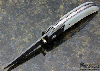 Steve Hill Custom Knife Mother of Pearl and Damascus Linerlock - Image 5