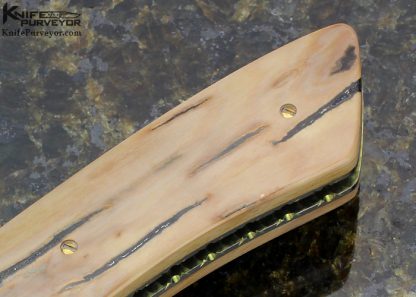 Jerry McClure Custom Knife with Blued Mosaic Damascus Linerlock - Image 3