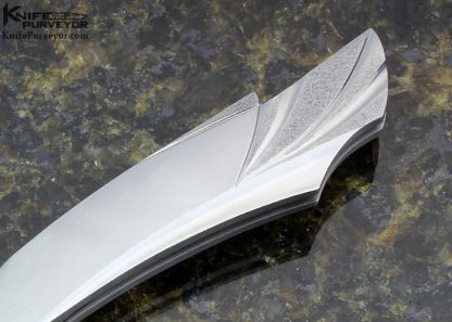 William Tuch Custom Knife Fluted, Stippled & Hand Rubbed Satin Finshed Linerlock Awarded "2008 Blade Show Best Handle Design" - Image 3