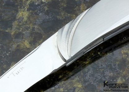 William Tuch Custom Knife Fluted, Stippled & Hand Rubbed Satin Finshed Linerlock Awarded "2008 Blade Show Best Handle Design" 11932