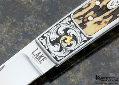 LAKE DESIGN Custom Knife Mark Waldrop Engraved - Image 2