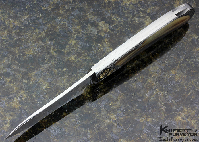 Steve Hoel Custom Knife Engraved by Franz Marktl Rams Horn Lockback - Image 6