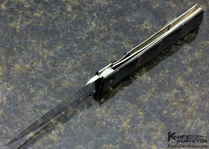 Koji Hara Custom Knife Blacklip Bamboo Linerlock - Image 6