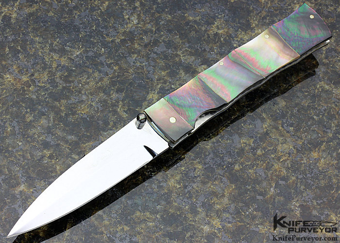 Koji Hara Custom Knife Blacklip Bamboo Linerlock