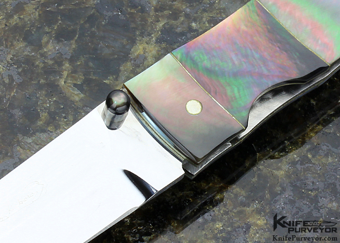 Koji Hara Custom Knife Blacklip Bamboo Linerlock - Image 2