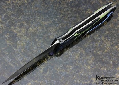 Mark Terrell Custom Knife G10 with Moonglow Inlay Linerlock - Image 5