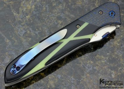 Mark Terrell Custom Knife G10 with Moonglow Inlay Linerlock - Image 6