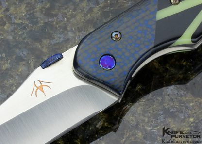 Mark Terrell Custom Knife G10 with Moonglow Inlay Linerlock - Image 2