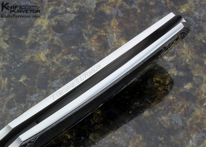 Warren Osborne Custom Knife Edwards Black Jade Interframe Lockback "Eagle Scout" Engraved by Tim George & Lisa Tomlin "JW" - Image 8