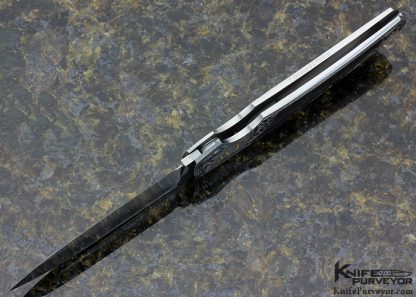 Warren Osborne Custom Knife Edwards Black Jade Interframe Lockback "Eagle Scout" Engraved by Tim George & Lisa Tomlin "JW" - Image 9
