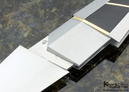Ken Steigerwalt Custom Knife Bauhaus Wedge Lockback with Gold Spine - Image 2