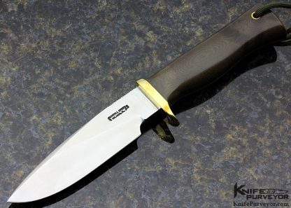 Randall Custom Knife Green Canvas Micarta and Brass Model 28