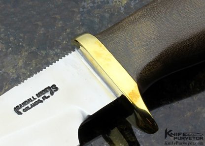 Randall Custom Knife Green Canvas Micarta and Brass Model 28 - Image 2