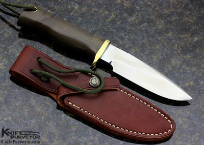 Randall Custom Knife Green Canvas Micarta and Brass Model 28 - Image 4