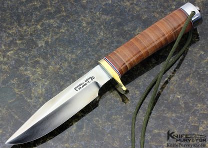 Randall Custom Knife Model 5 with Stacked Leather and Brass