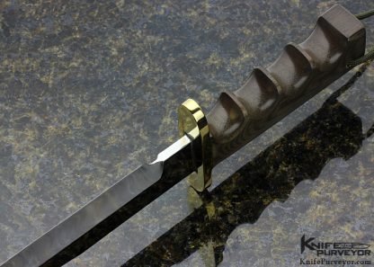 Randall Custom Knife Model 14 with Brass and Green Canvas Micarta - Image 5