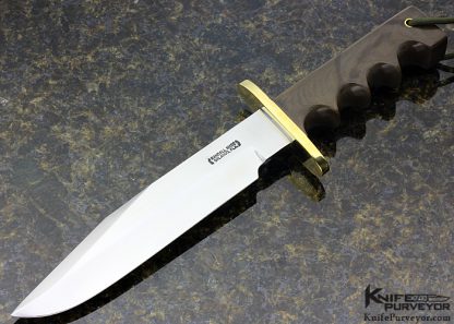 Randall Custom Knife Model 14 with Brass and Green Canvas Micarta