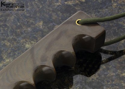 Randall Custom Knife Model 14 with Brass and Green Canvas Micarta - Image 3