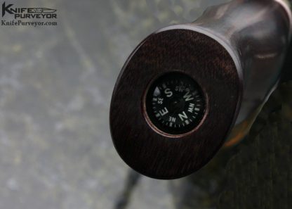 Randall Custom Knife Model 5 with Burgundy Micarta and Brass with Built in Compass - Image 5