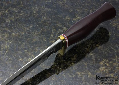 Randall Custom Knife Model 5 with Burgundy Micarta and Brass with Built in Compass - Image 3