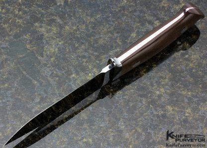 Bob Loveless Custom Knife Riverside Football Logo Green Canvas Micarta 5" Long Utility - Image 5