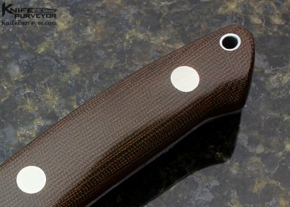 Bob Loveless Custom Knife Riverside Football Logo Green Canvas Micarta Semi Skinner - Image 3