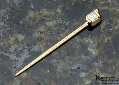 Joe Kious Custom Knife Double Pocket Locket Auto "Warrior & Battlefield" Engraved by C.J. Cai Finished with Diamond Encrusted 14Kt Gold Toothpick and Front Lock - Image 14