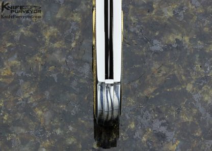 Antonio Fogarizzu Custom Knife Exotic Material & 18Kt Gold Inlay Prototype Auto Lockback with 3 Carats of Pave' Set Diamonds and 24Kt Gold Beaded Inlaid - Image 7